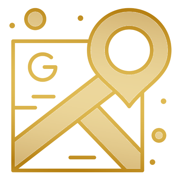 Google Maps icon in gold gradient